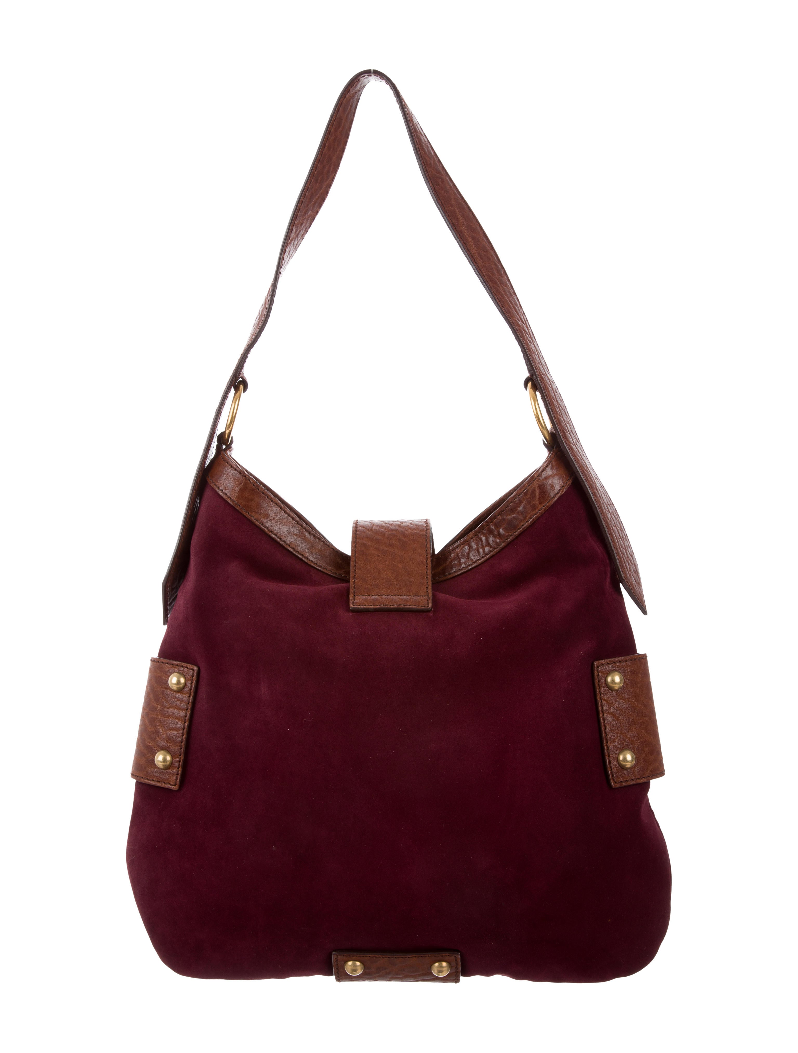 Yves Saint Laurent Leather & Suede Hobo Handbags YVE71025 The