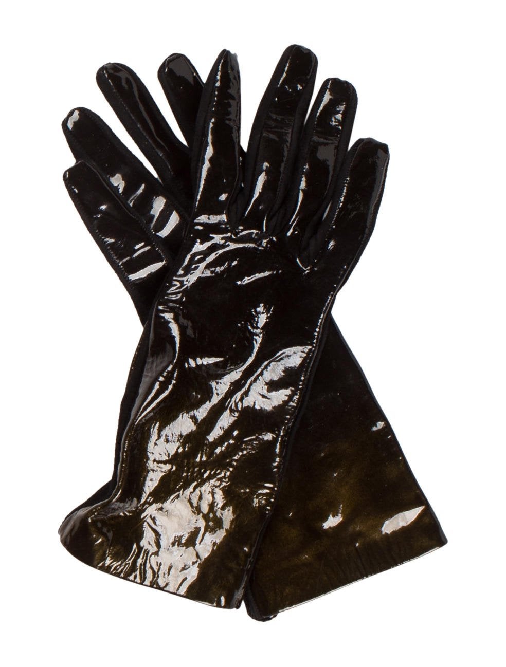 Yves Saint Laurent Suede and Patent Leather Gloves Accessories