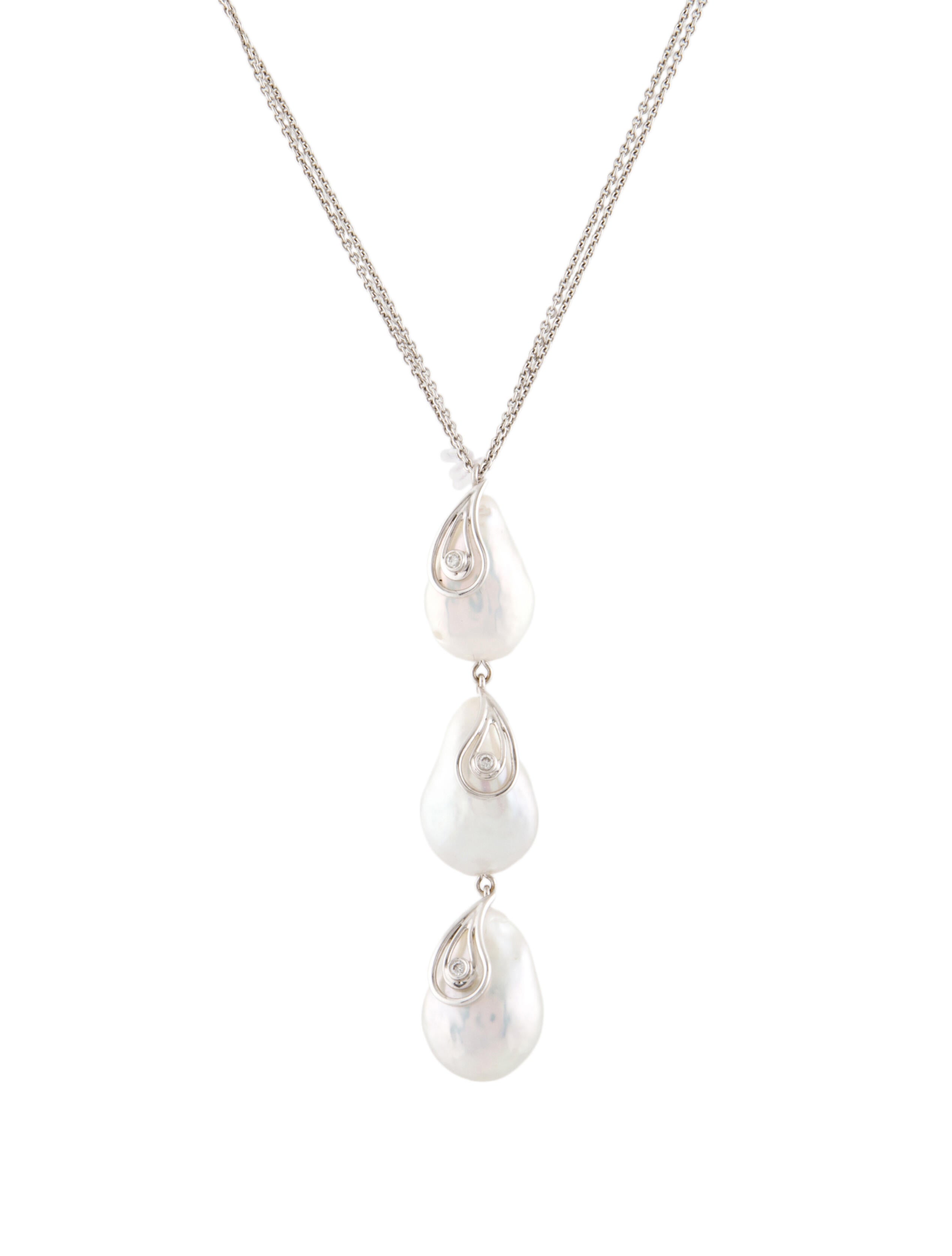 Yvel 18K Pearl & Diamond Pendant Necklace