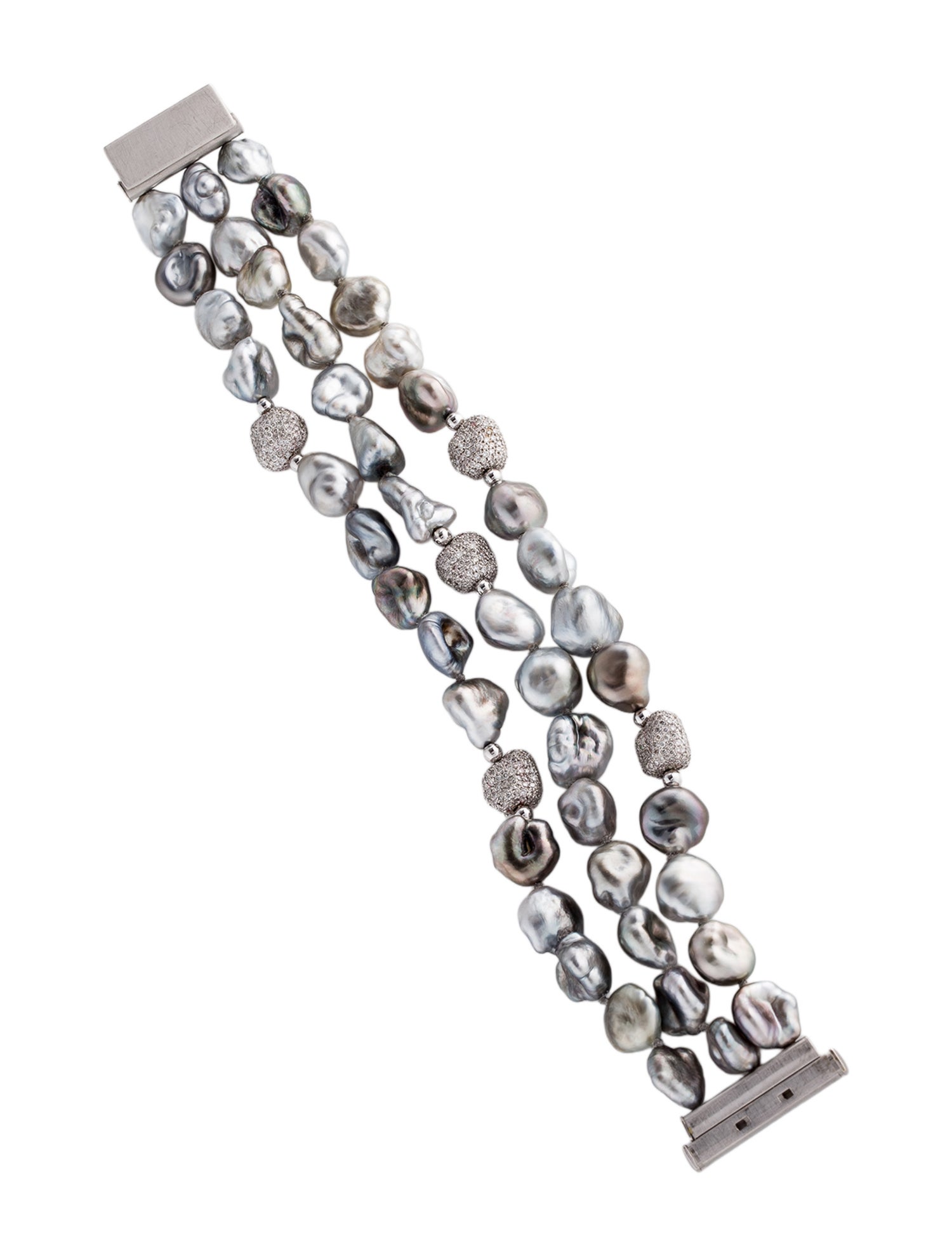 Yvel 18K Pearl & Diamond Multistrand Bracelet