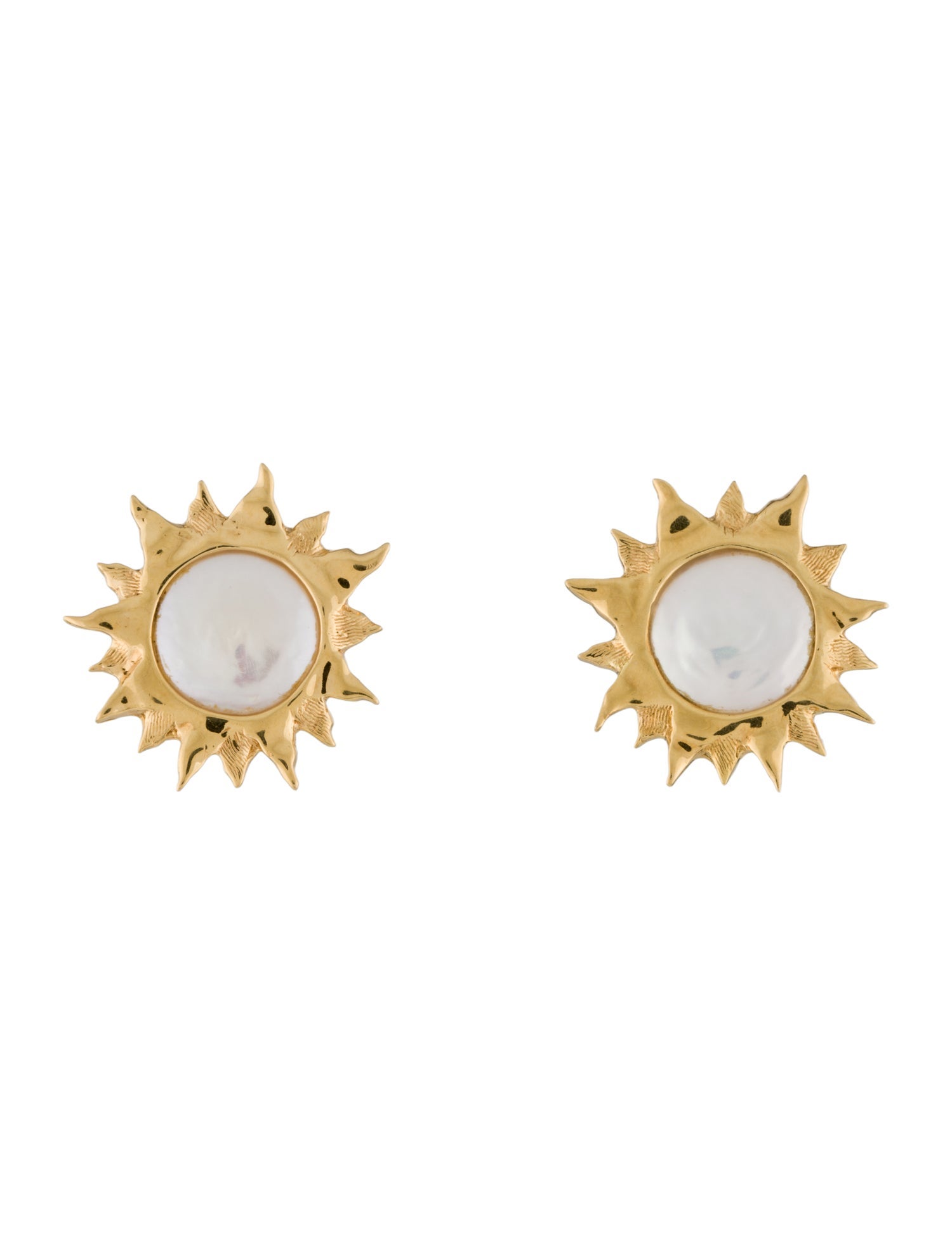 Yvel 18K Pearl Sunburst Stud Earrings