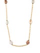 Yvel 18K Dyed Pearl & 1.92ctw Diamond Station Necklace