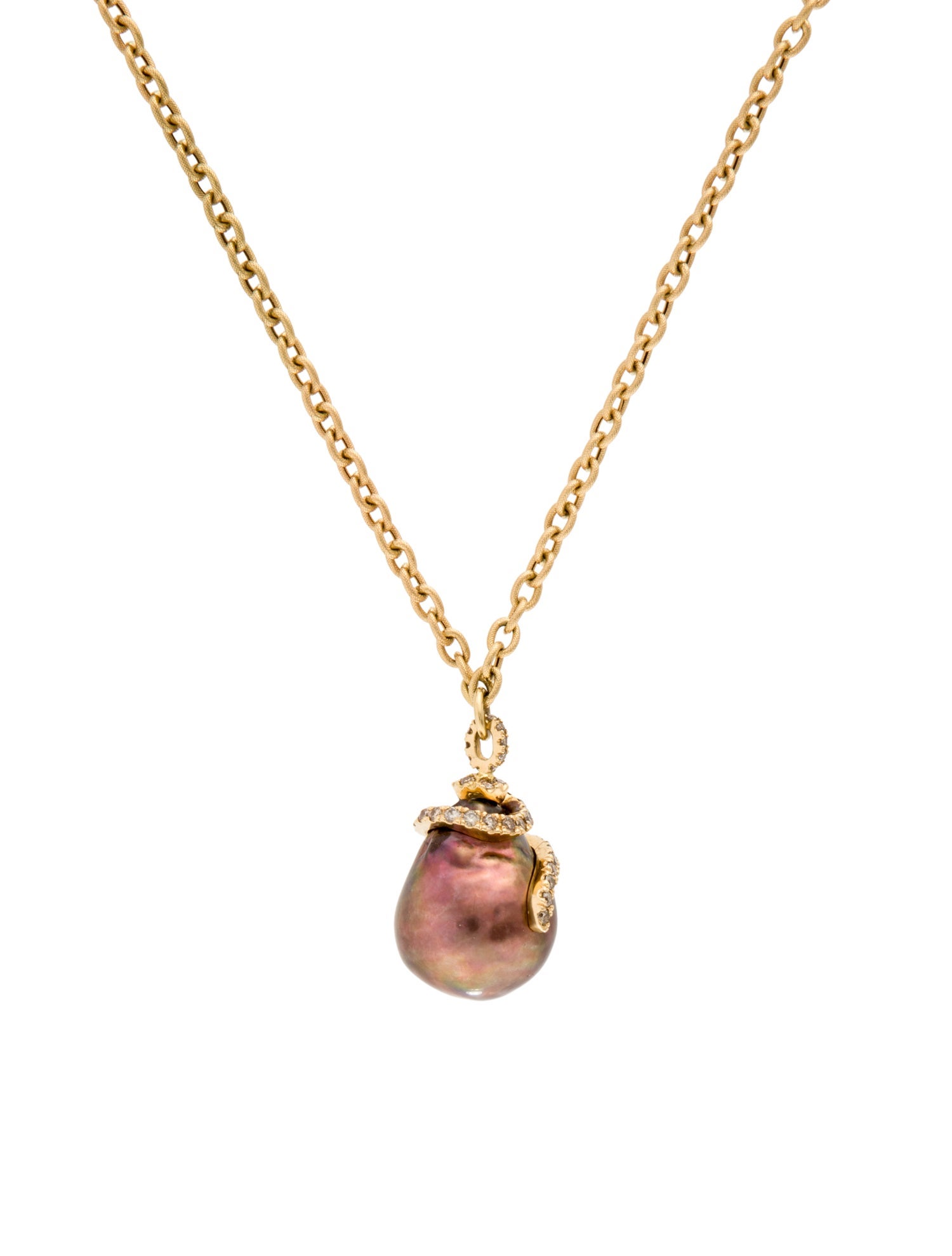Yvel 18K Dyed Pearl & Diamond Pendant Necklace