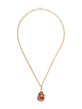 Yvel 18K Dyed Pearl & Diamond Pendant Necklace