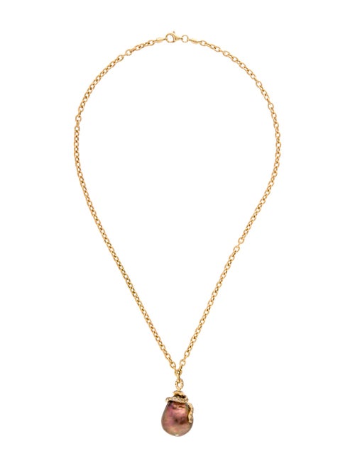 Yvel 18K Dyed Pearl & Diamond Pendant Necklace