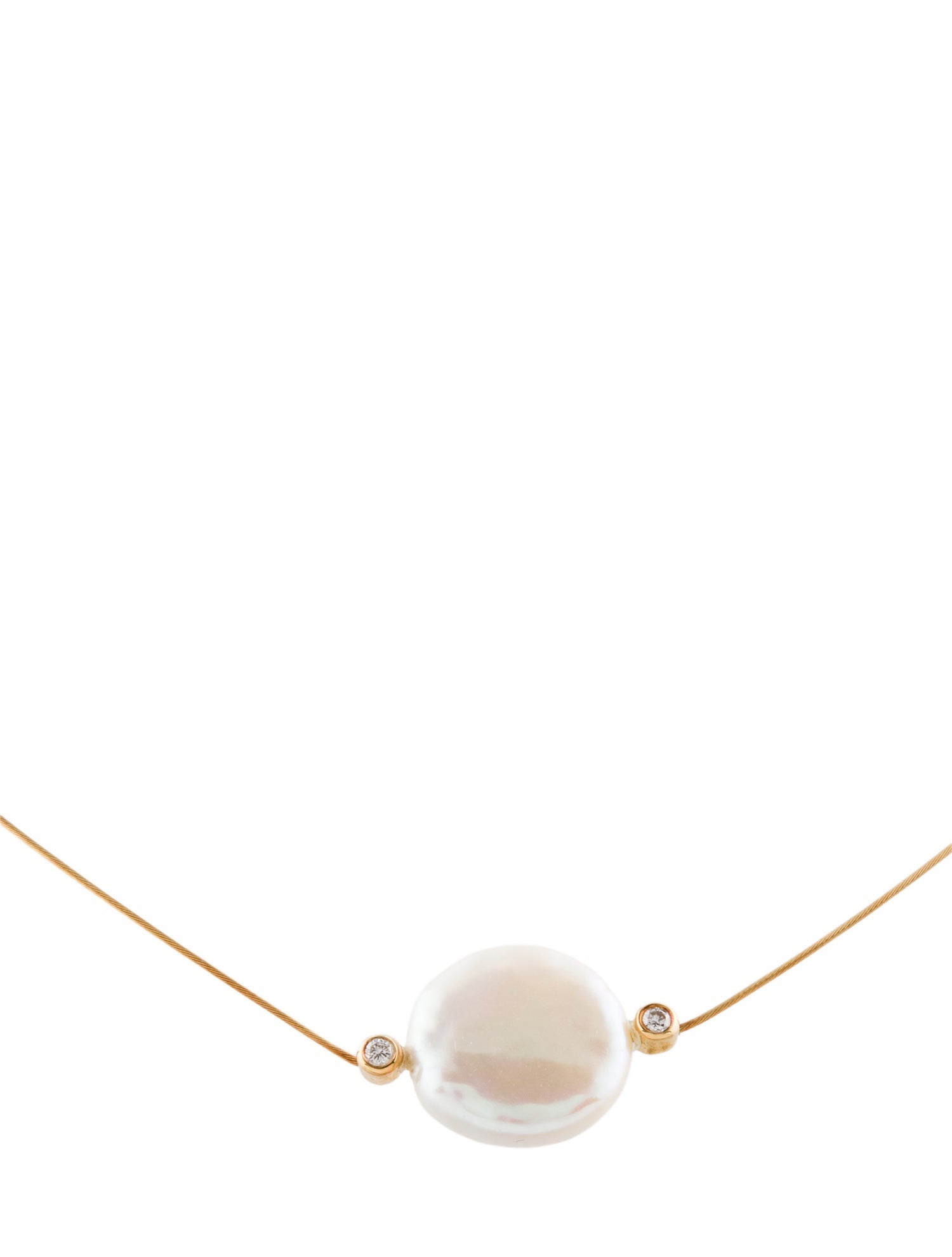 Yvel 18K Pearl & Diamond Biwa Pendant Necklace