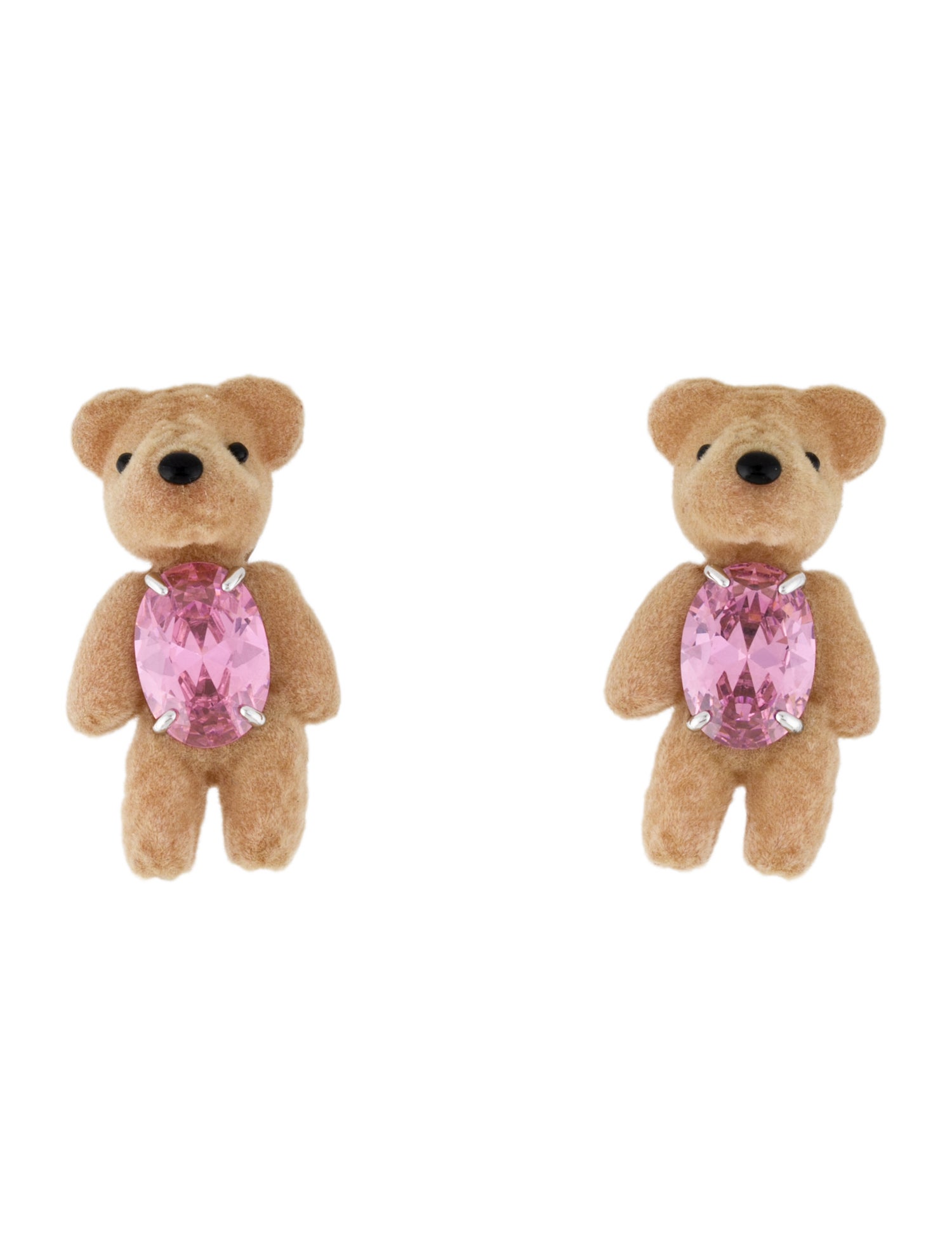 YVMIN Cubic Zirconia Flocked Bear Drop Earrings