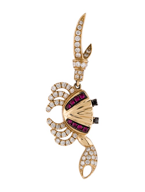Yvonne Léon Yvonne Leon 18K Ruby & Diamond Boucle D'Oreille Crabe Single Earring