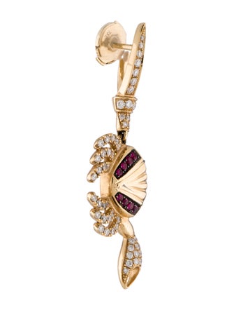 Yvonne Léon Yvonne Leon 18K Ruby & Diamond Boucle D'Oreille Crabe Single Earring