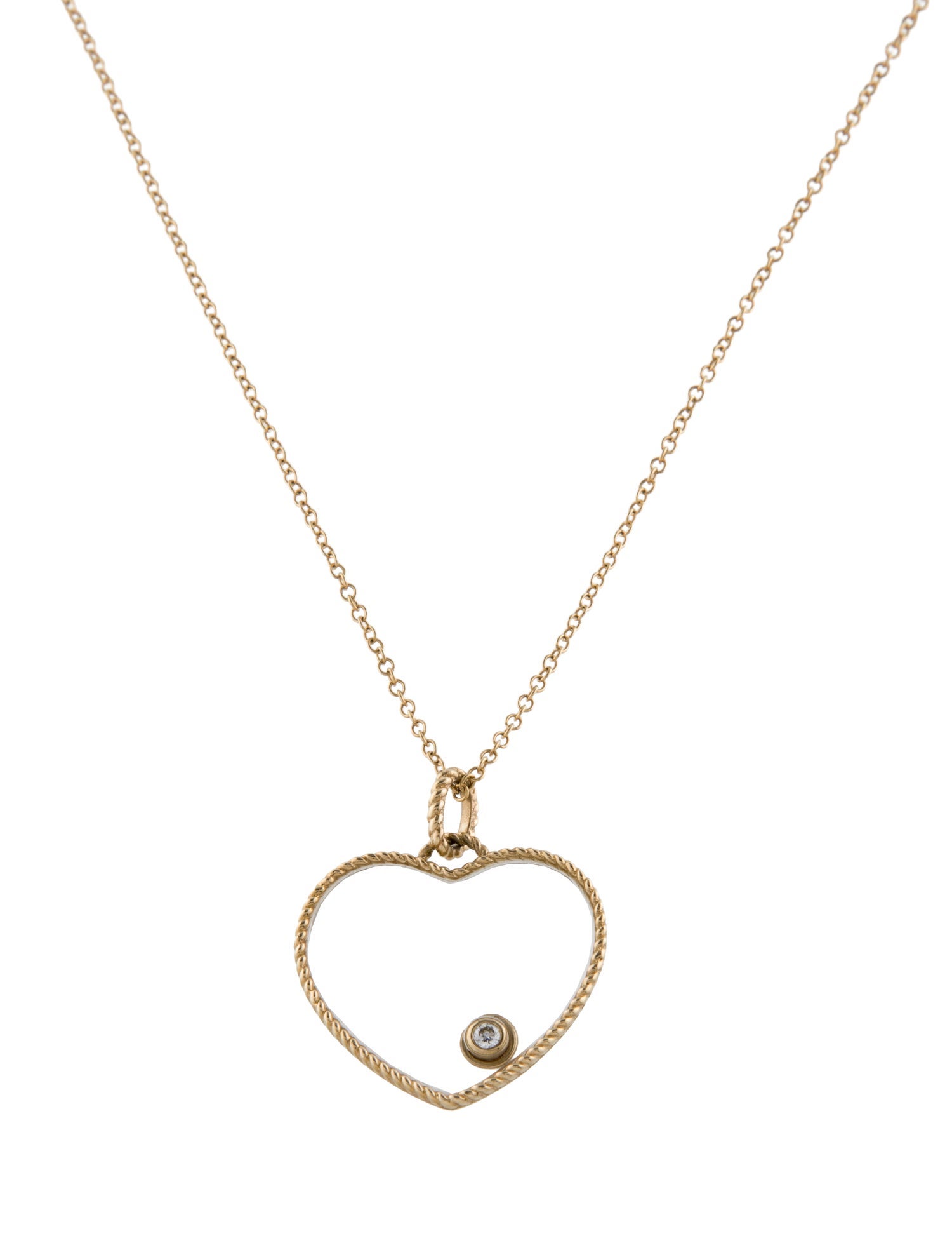Yvonne Léon 9K Diamond & Quartz Heart Medallion Necklace