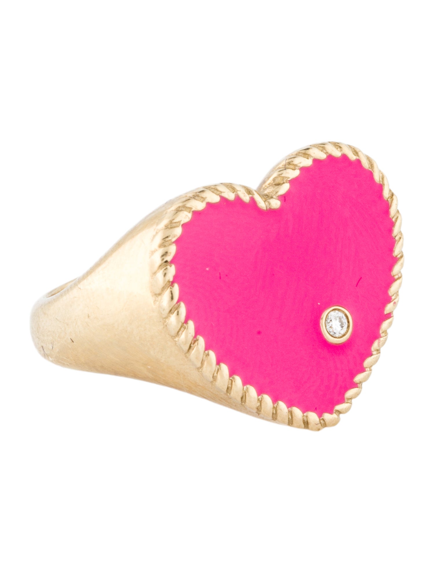 Yvonne Léon 18K Diamond & Enamel Signet Ring