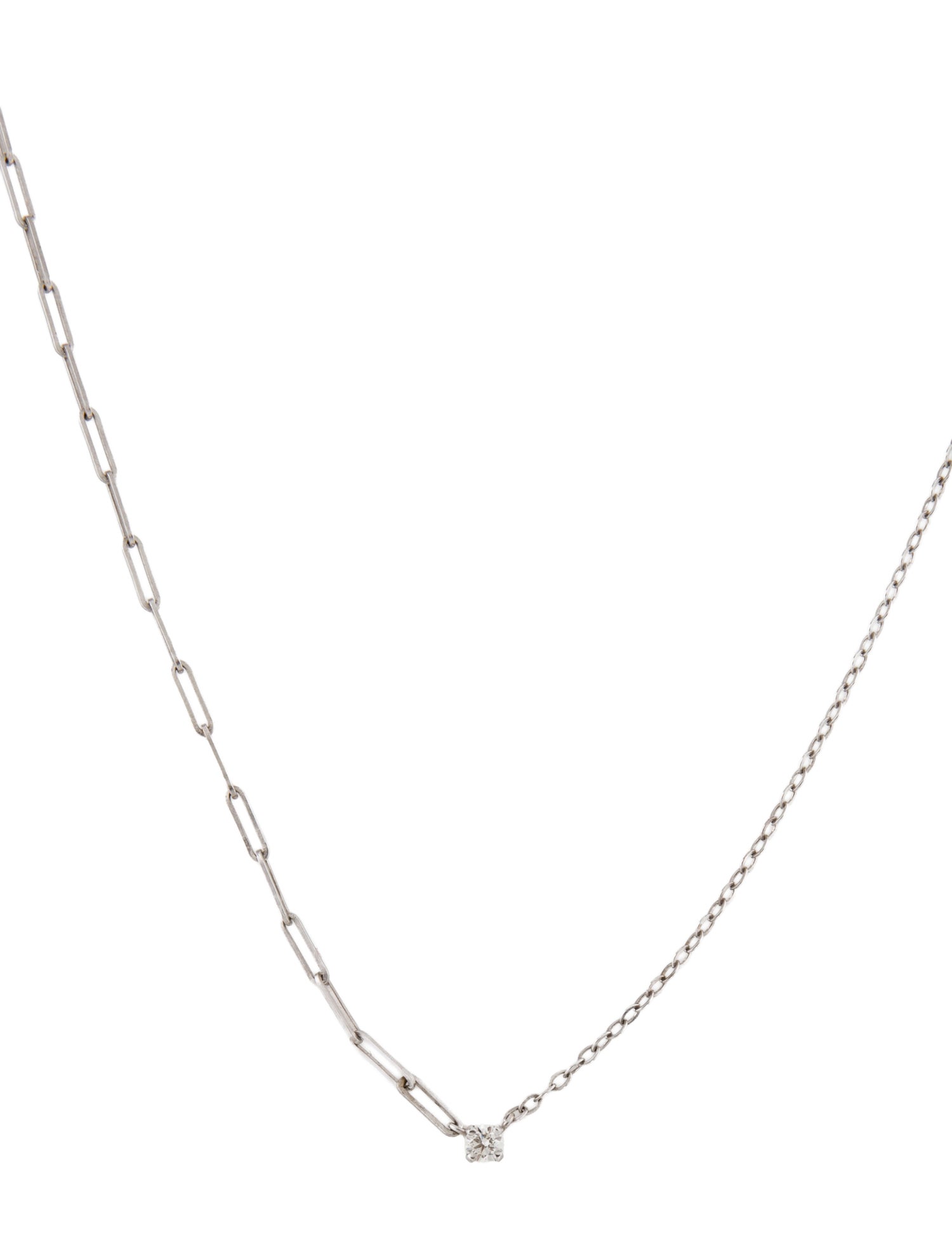 Yvonne Léon 18K Diamond Solitaire Pendant Necklace
