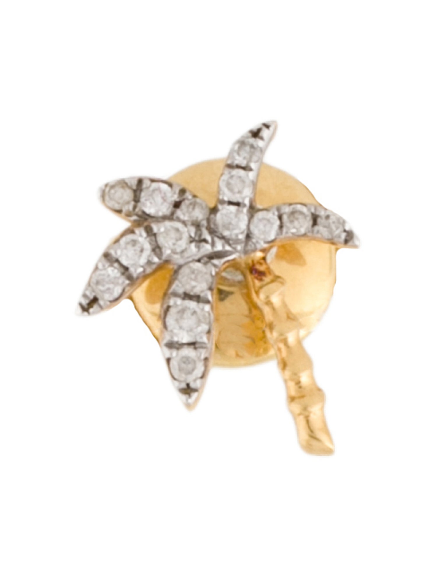 Yvonne Léon 18K Diamond Palm Tree Single Stud