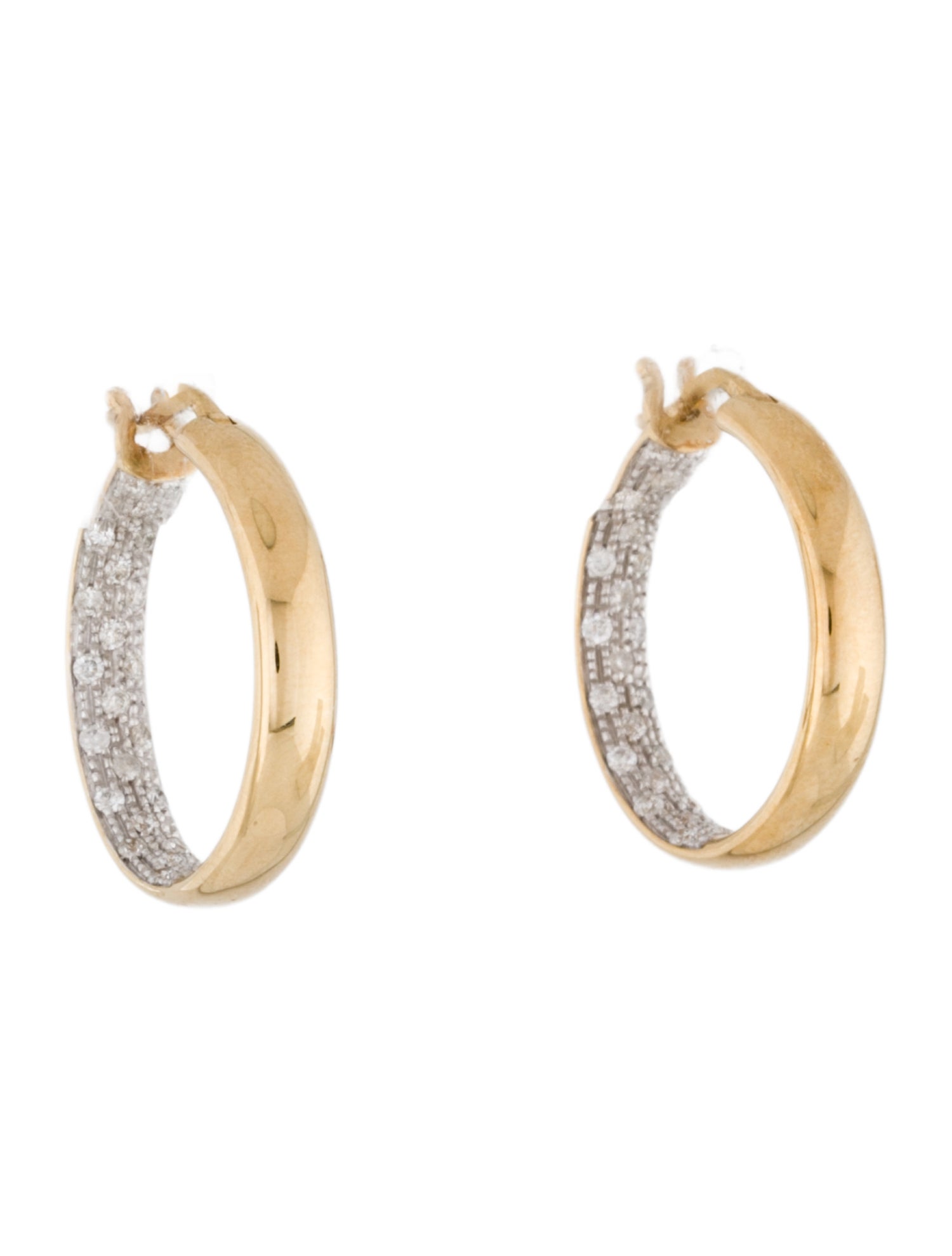 Yvonne Léon 9K Diamond Hoop Earrings