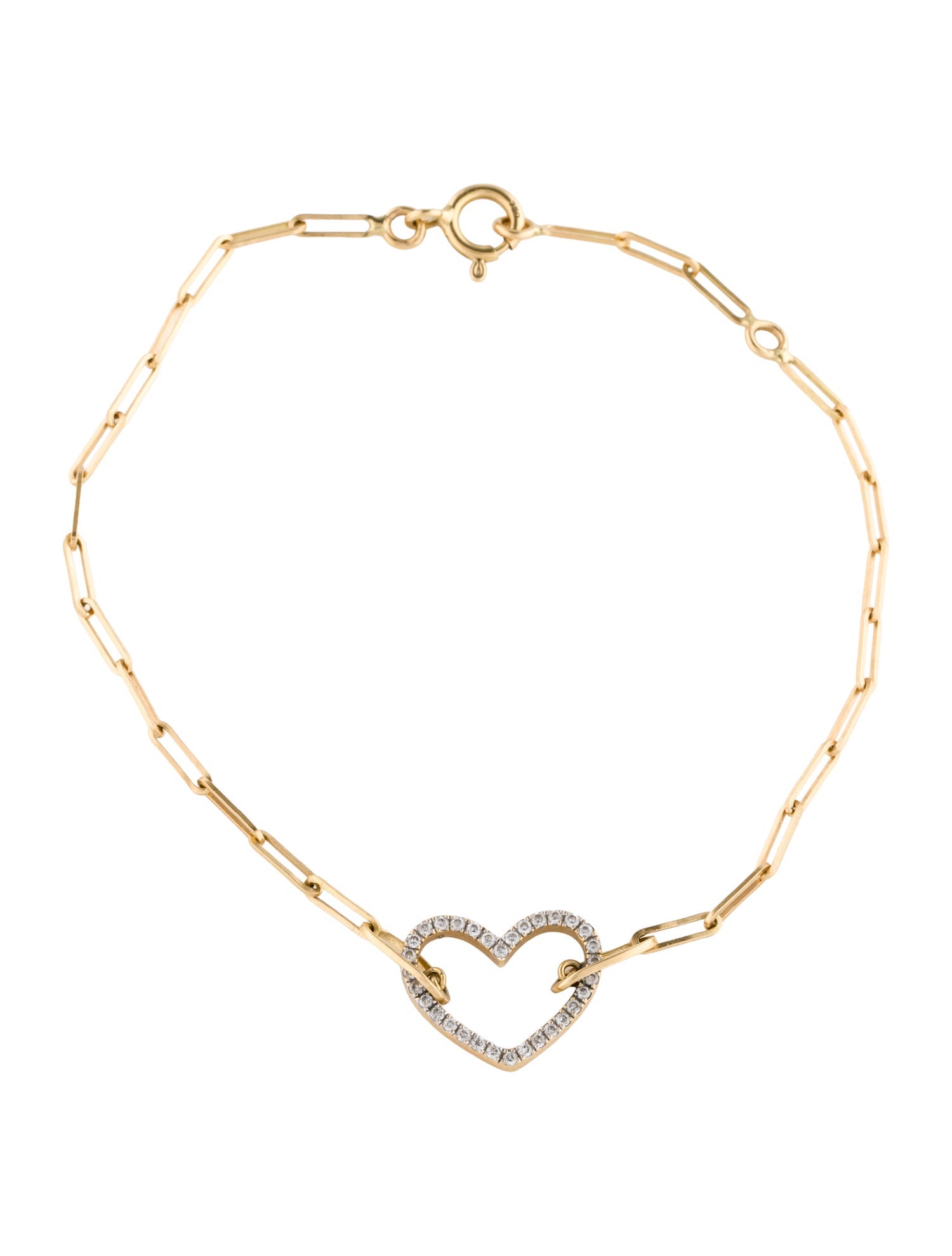 Yvonne Léon 18K Diamond Heart Petit Coeur Bracelet