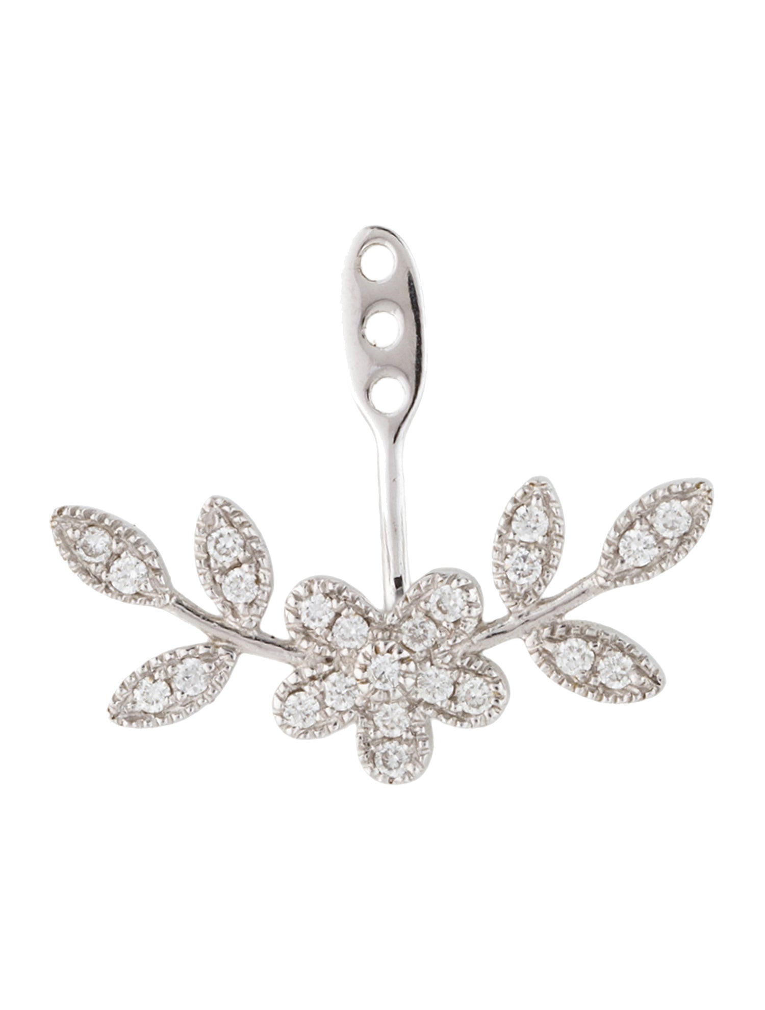 Yvonne Léon 18K Diamond Floral Single Earring Enhancer