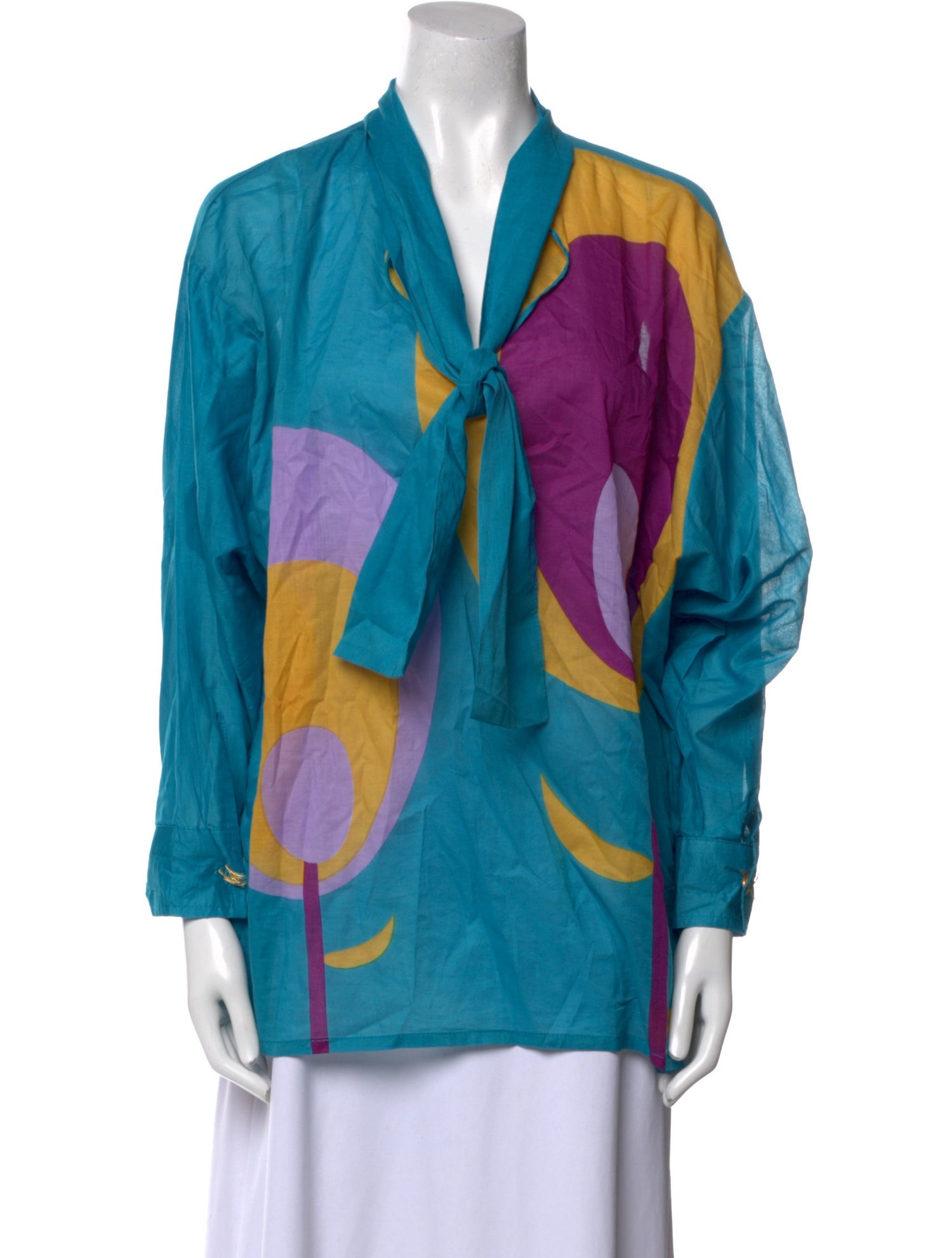 Yvonne S Printed Long Sleeve Blouse