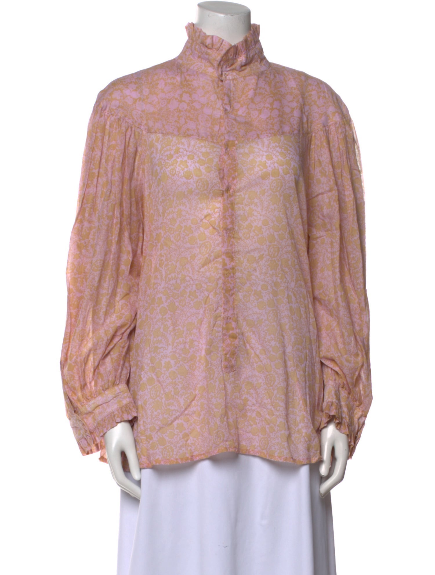 Yvonne S Paisley Print Mock Neck Blouse