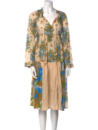 Yvonne S Printed Midi Length Dress