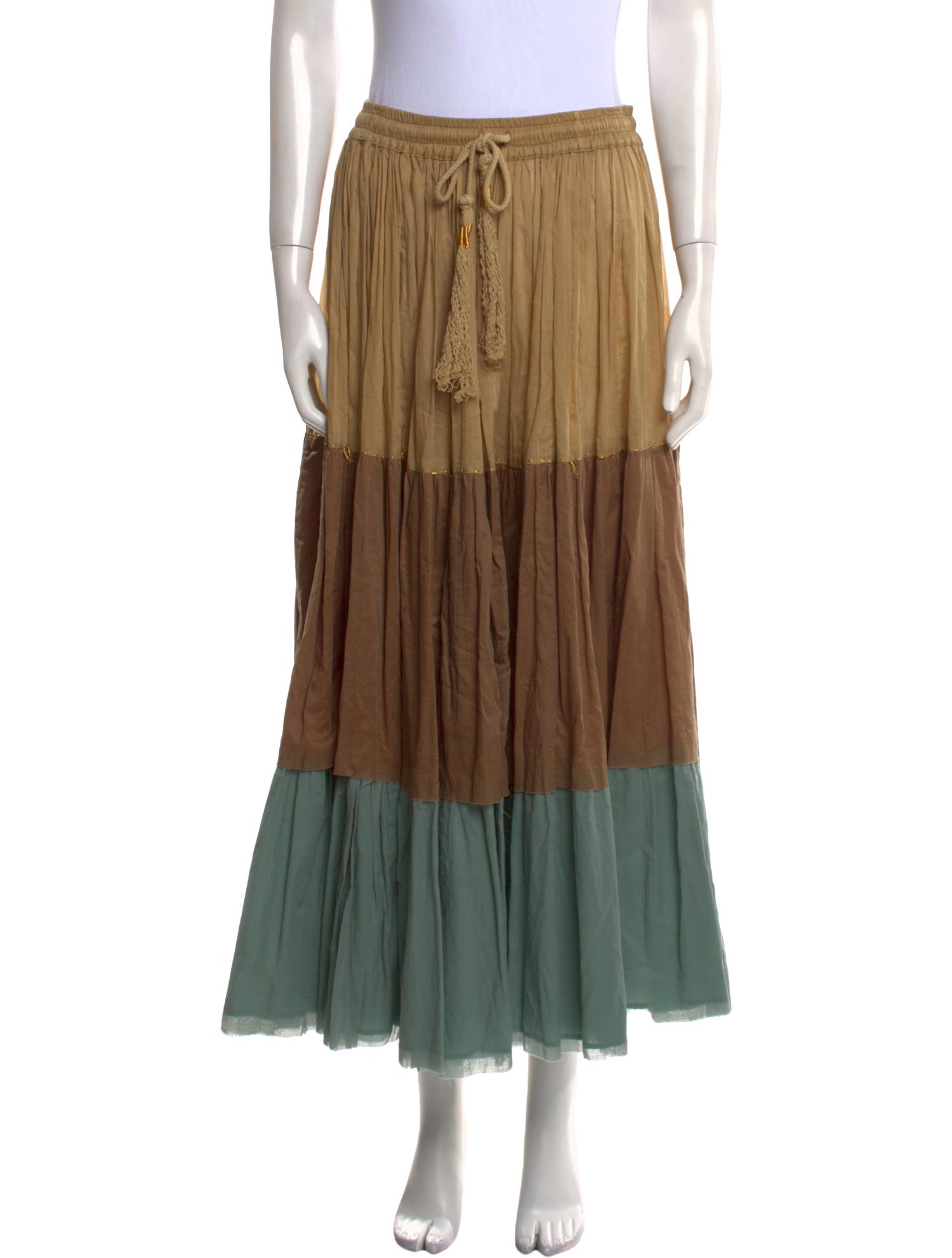 Yvonne S Pleated Accents Midi Length Skirt