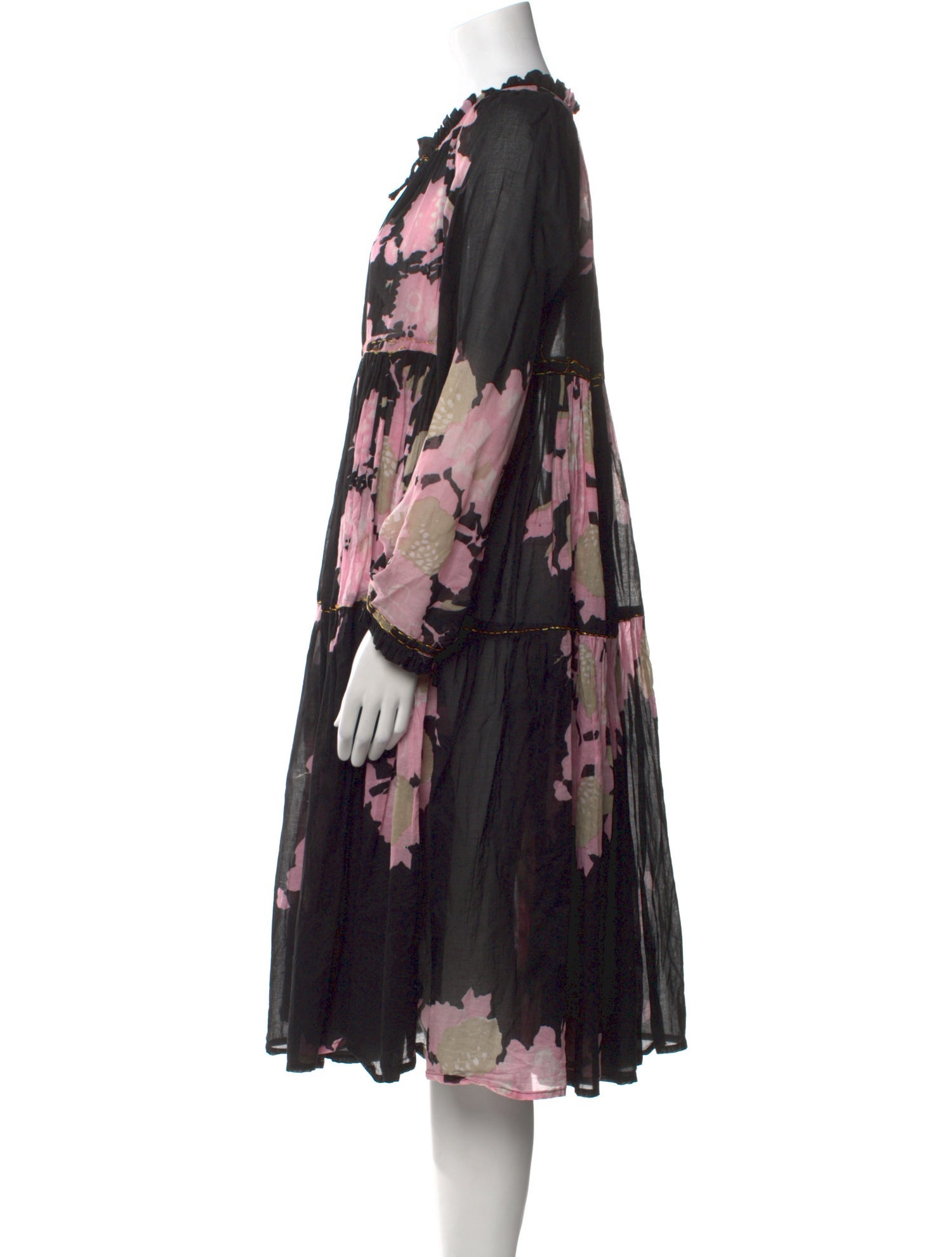 Yvonne S Floral Print Midi Length Dress