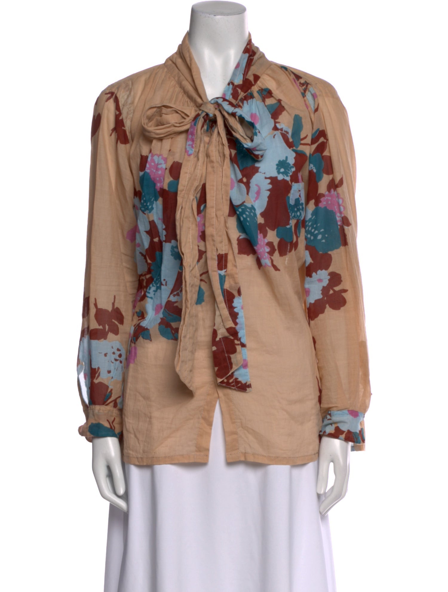 Yvonne S Floral Print Cowl Neck Blouse