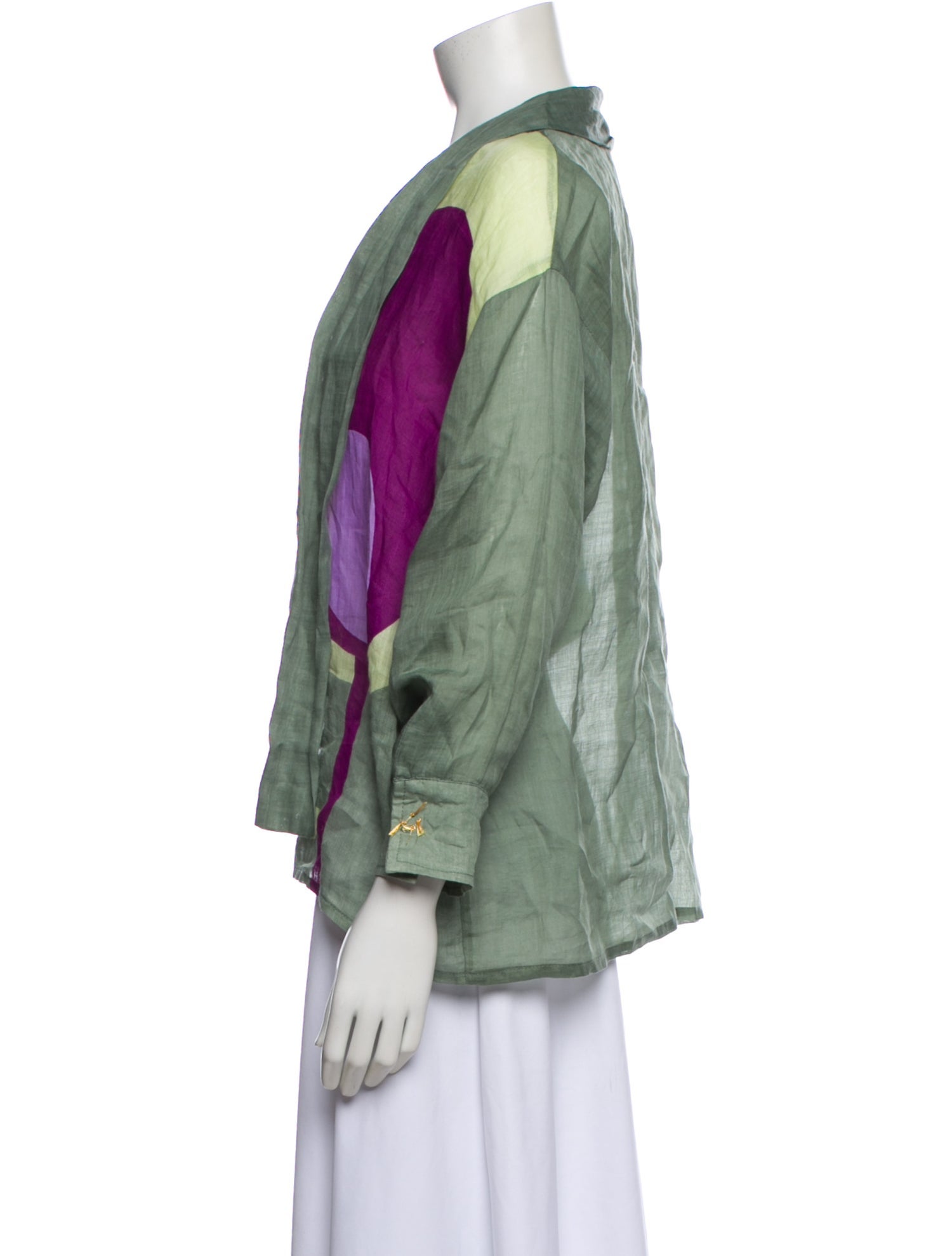 Yvonne S Linen Printed Blouse