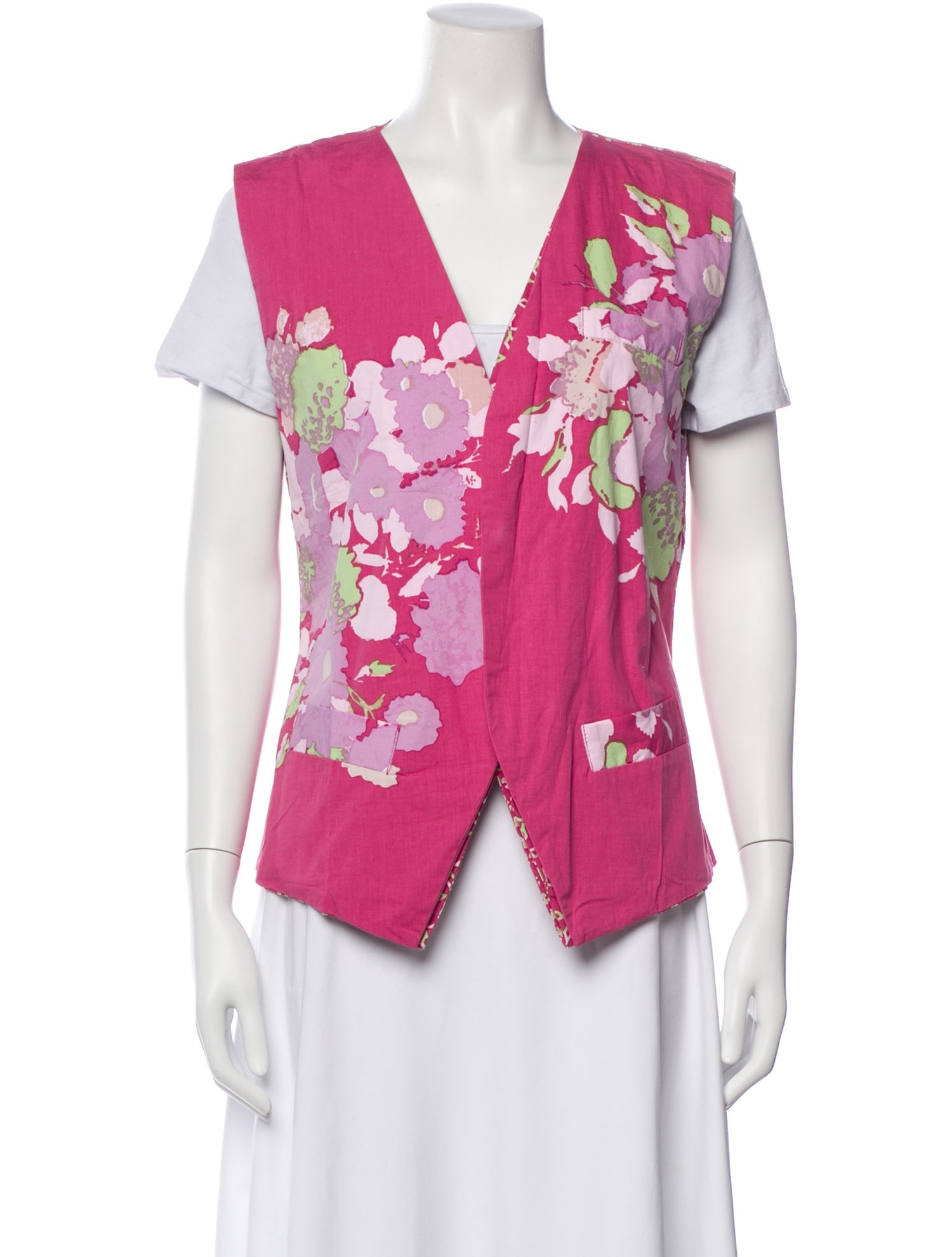 Yvonne S Floral Print V-Neck Top