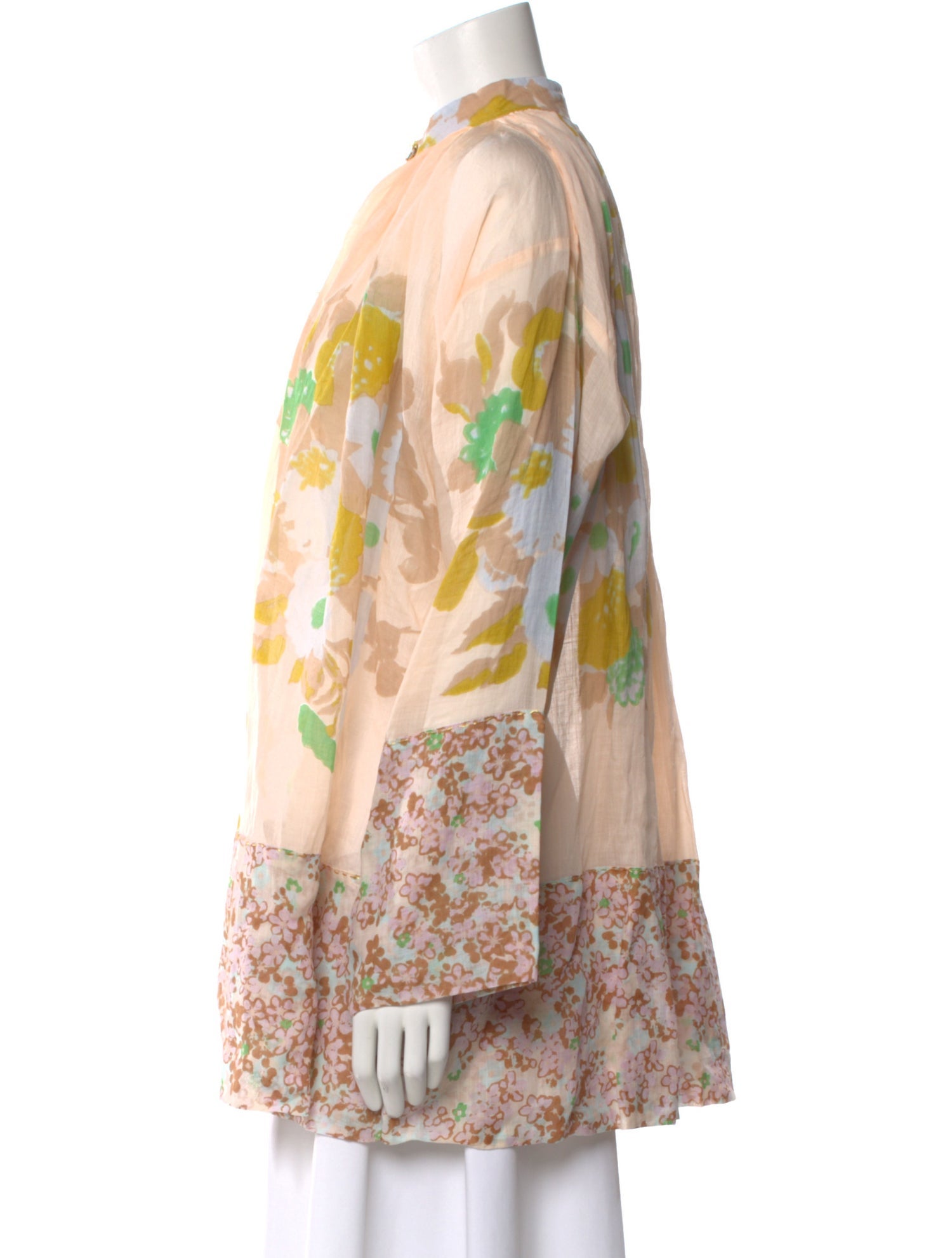 Yvonne S Linen Floral Print Blouse w/ Tags