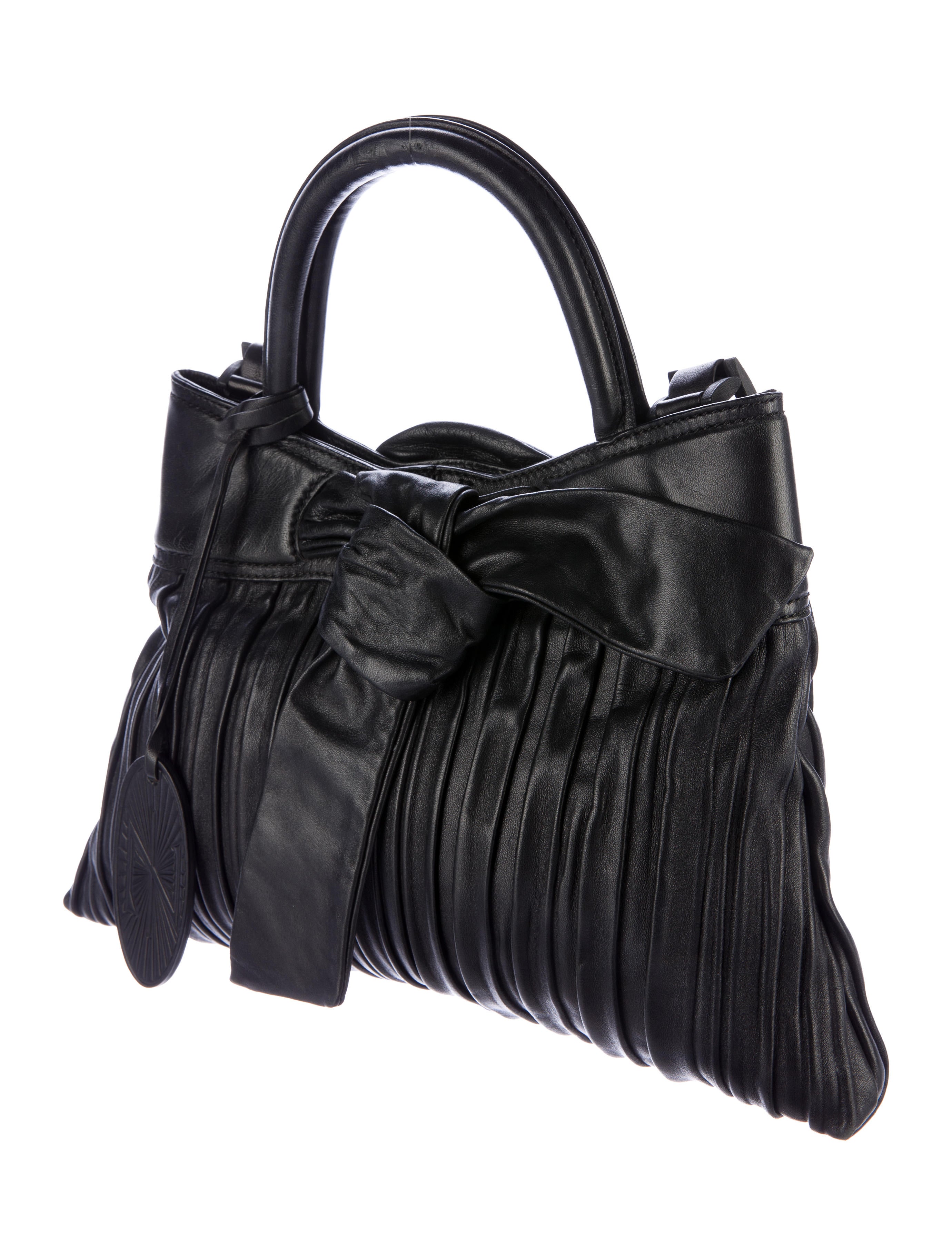 Zac Posen Pleated Leather Satchel Handbags ZAC25008 The RealReal