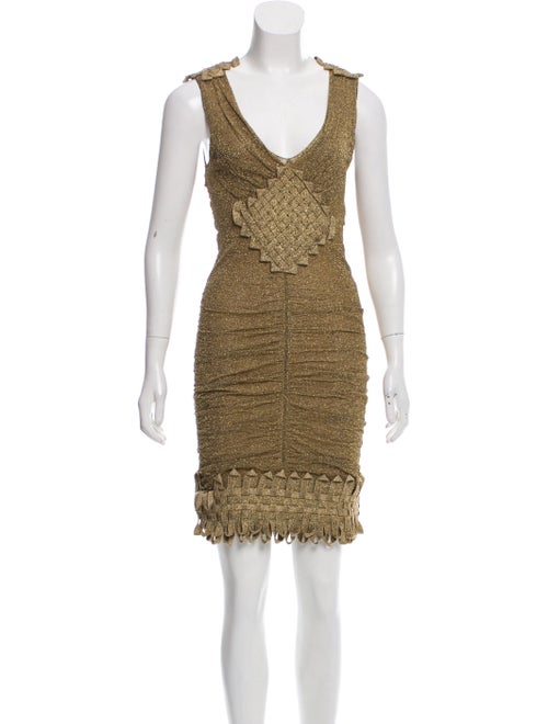 Zac Posen Metallic Sheath Dress Metallic