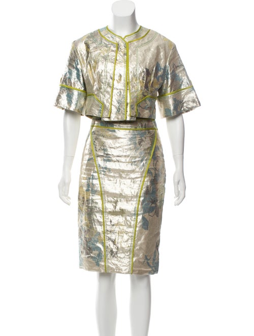 Zac Posen Metallic Knee-Length Skirt Set Metallic