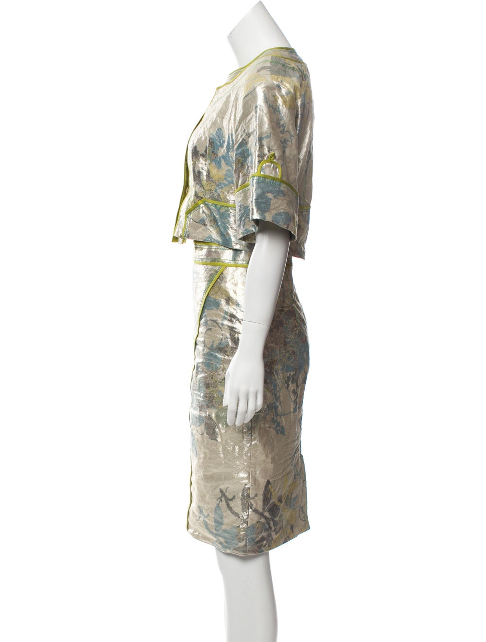 Zac Posen Metallic Knee-Length Skirt Set Metallic - image 2