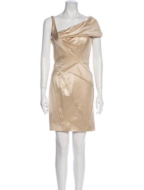Zac Posen Asymmetrical Mini Dress Metallic