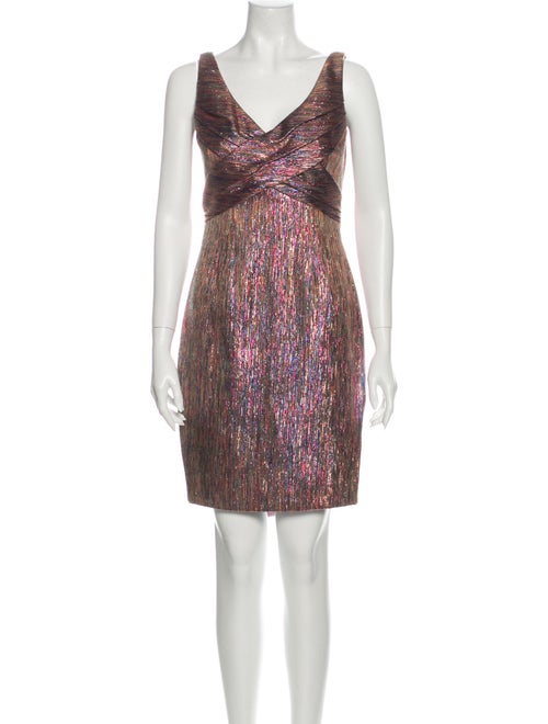 Zac Posen Metallic Mini Dress Gold