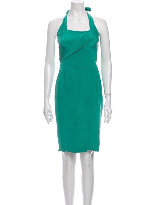 Zac Posen Silk Mini Dress Green