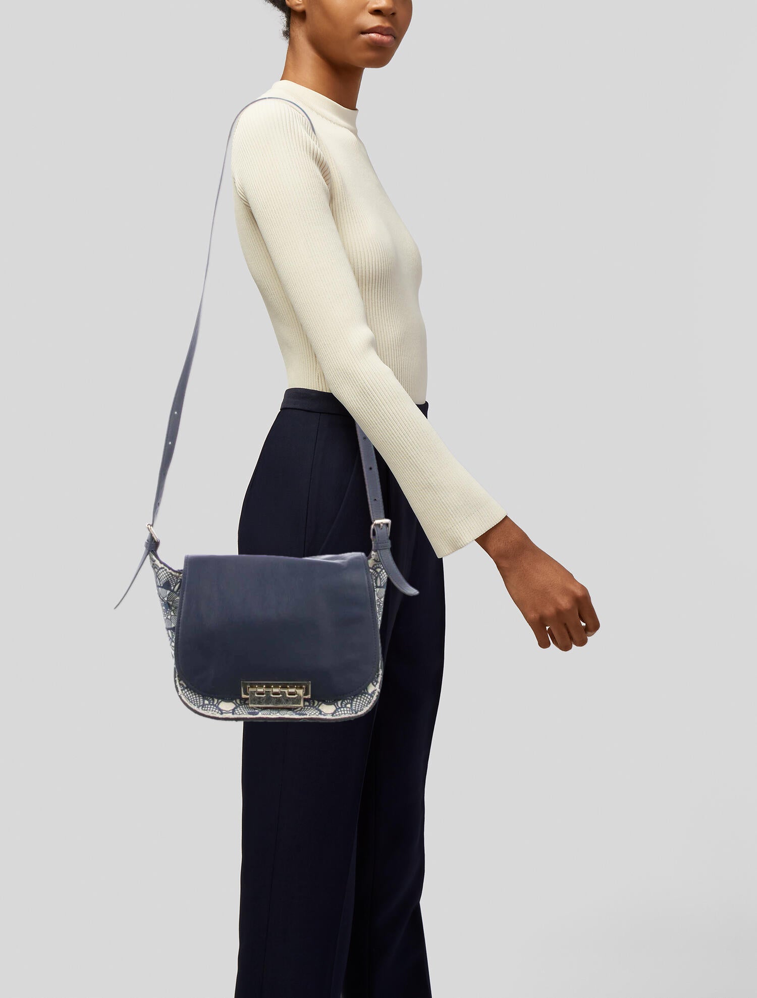 Zac Posen Quilted Leather Shoulder Bag Blue Shoulder Bags, Handbags ZAC24050 The RealReal