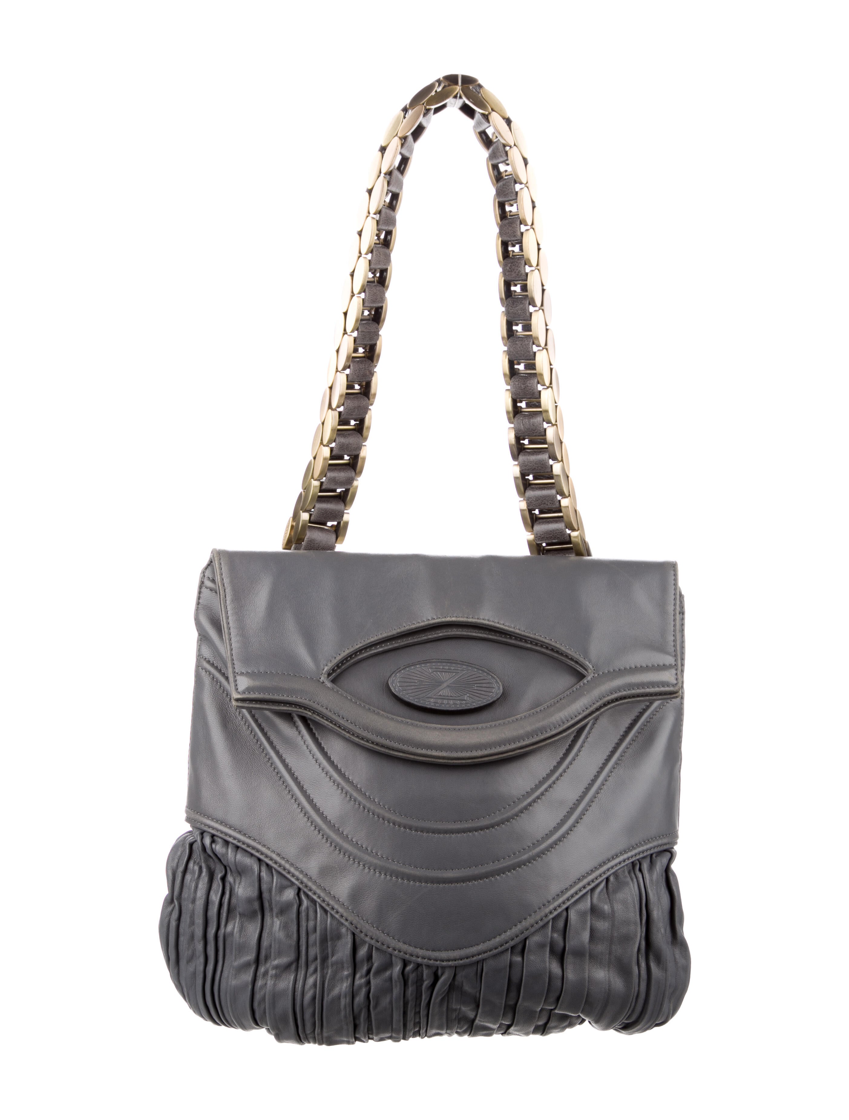 Zac Posen Pleated Leather Shoulder Bag Shoulder Bags, Handbags The RealReal