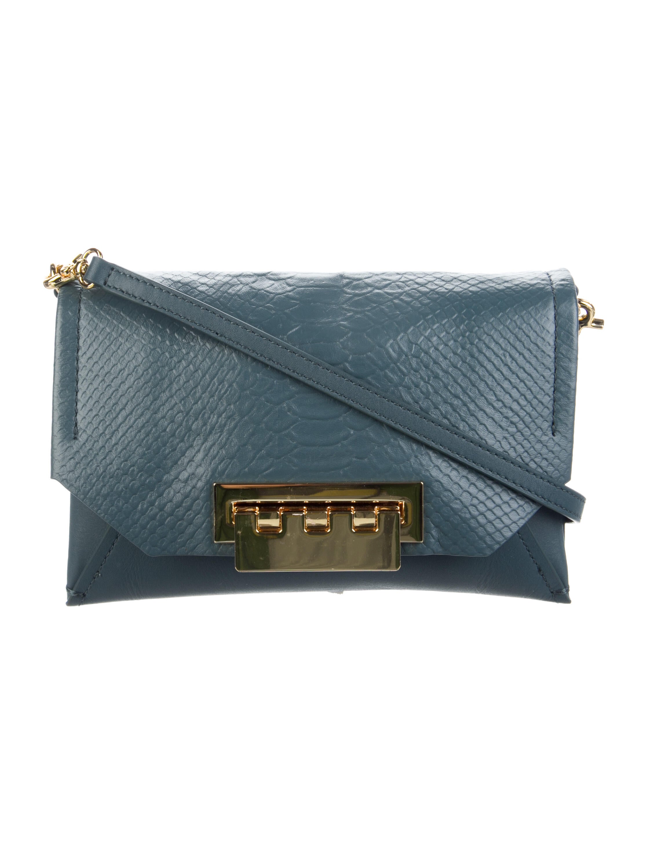 Zac Posen Quilted Leather Shoulder Bag Blue Shoulder Bags, Handbags