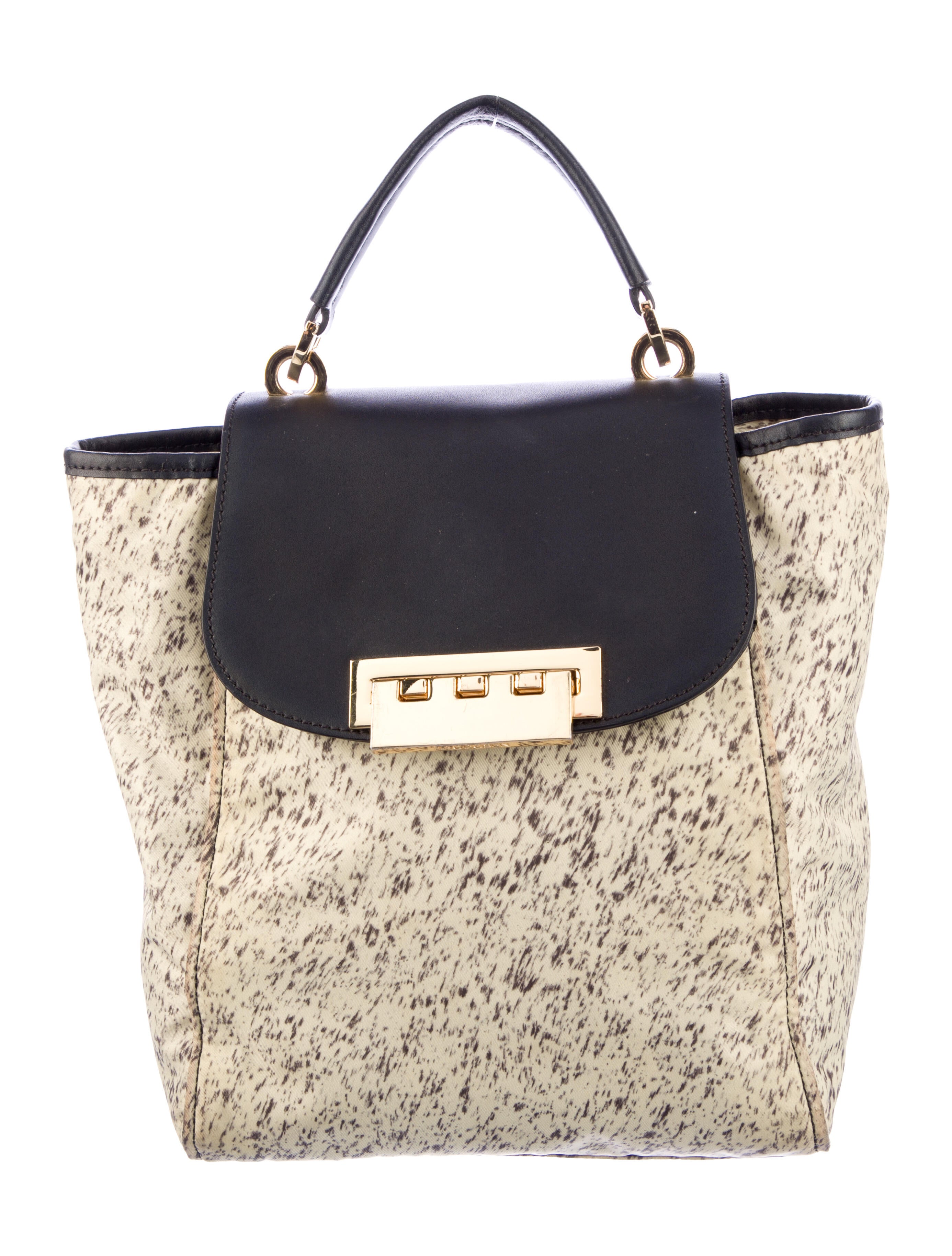 Zac Posen LeatherTrimmed Patterned Backpack Neutrals Backpacks