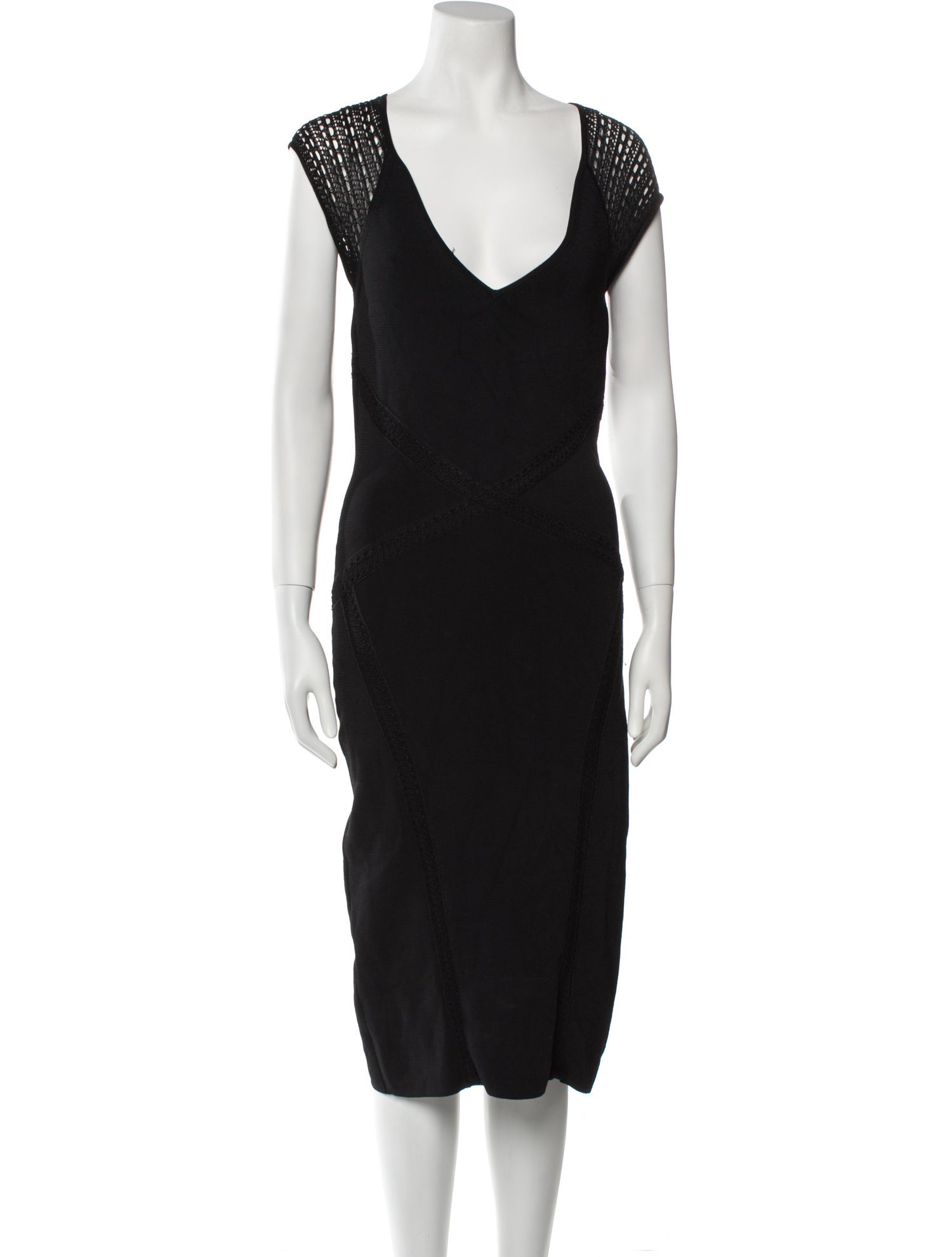 Zac Posen V-Neck Midi Length Dress