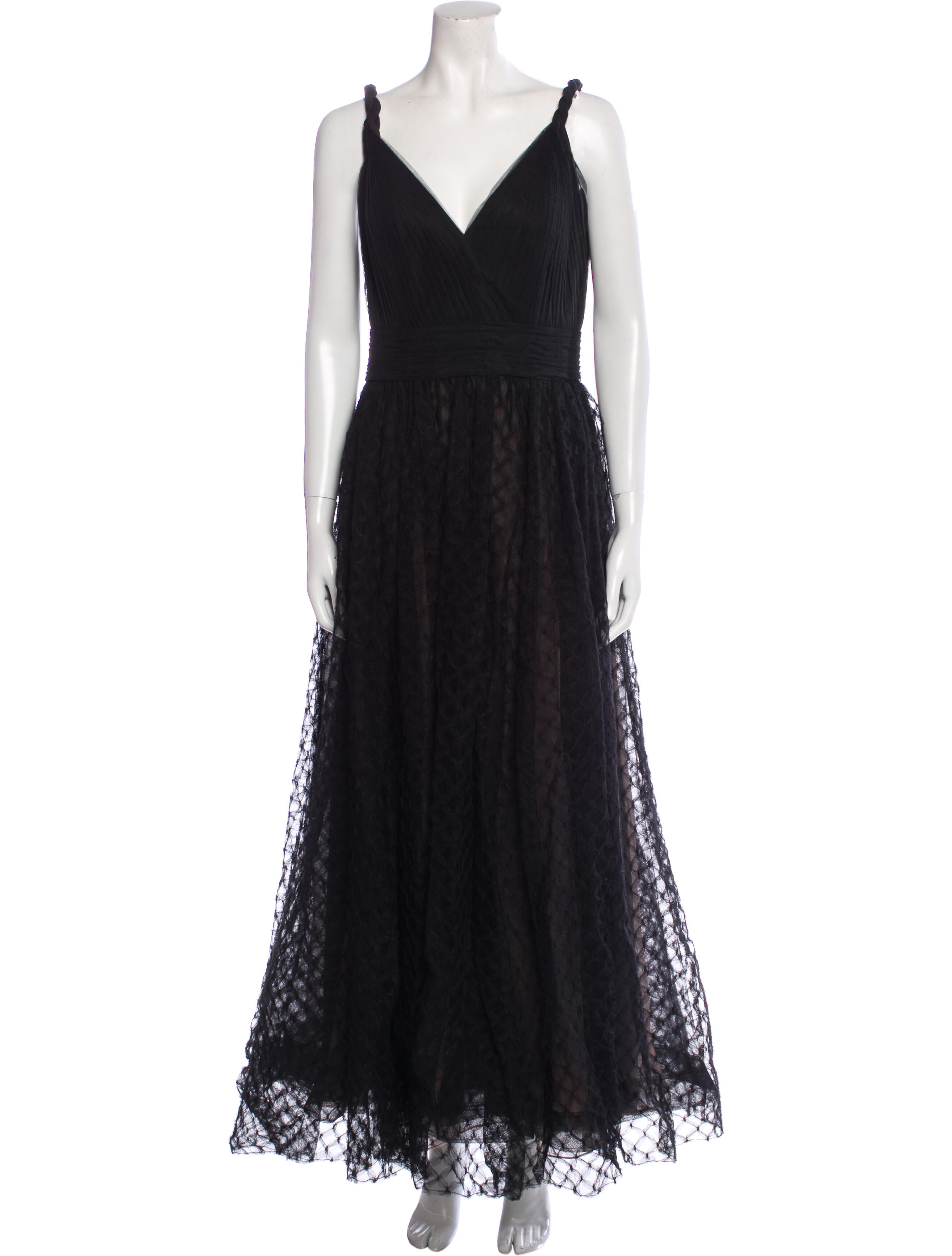 Zac Posen V-Neck Long Dress