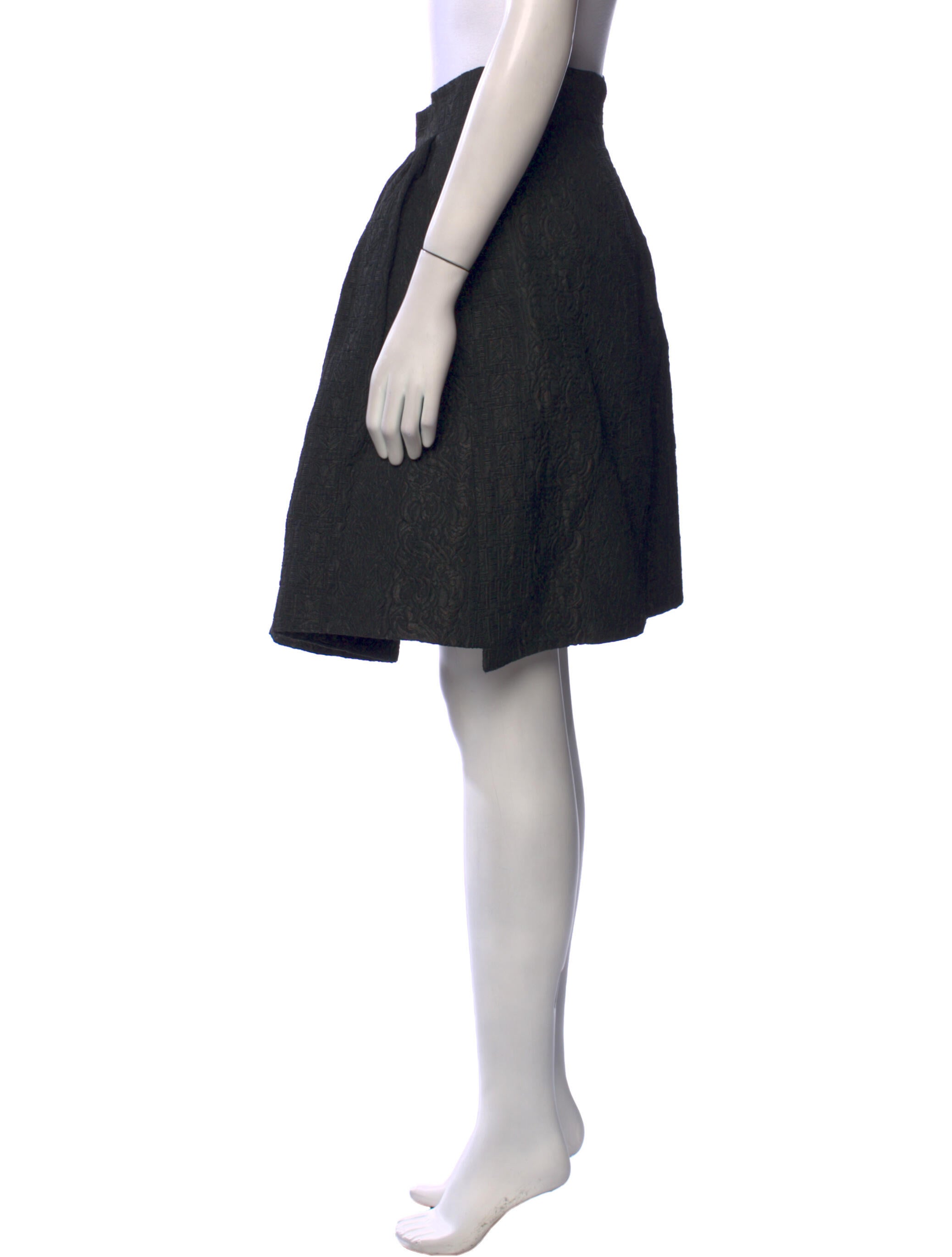 Zac Posen Pleated Accents Knee-Length Skirt