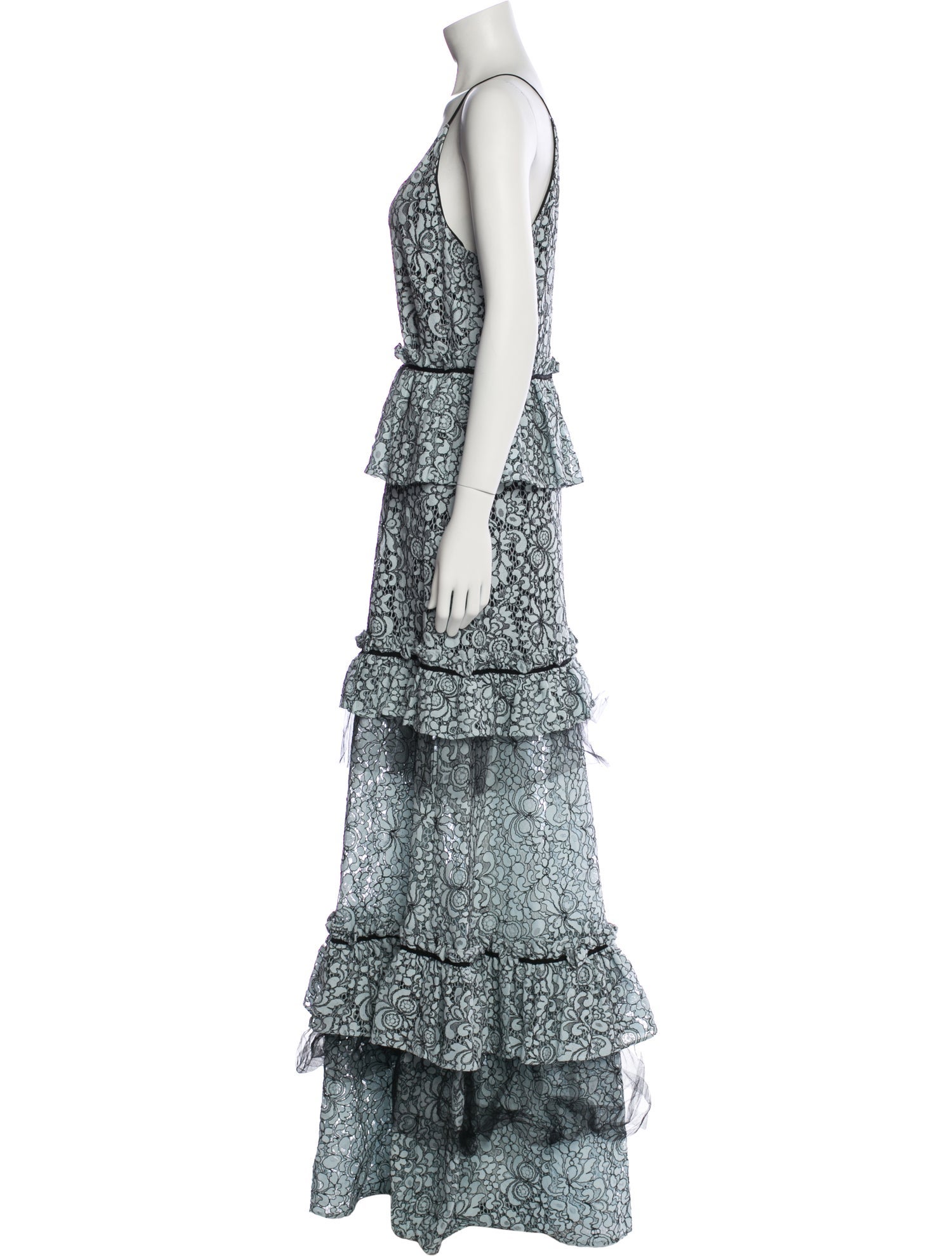 Zac Posen Floral Print Long Dress