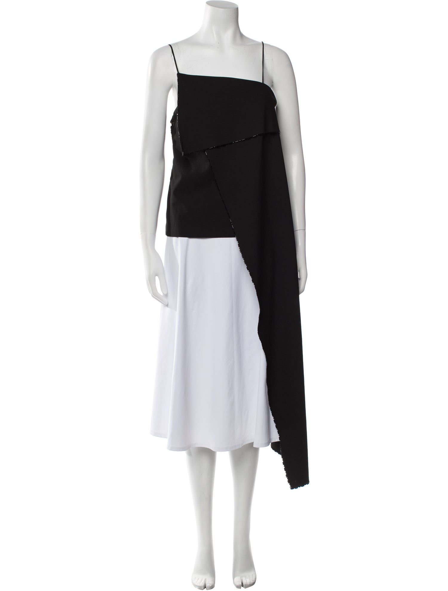 Zac Posen Silk Square Neckline Crop Top