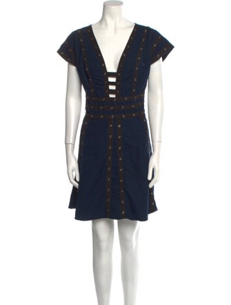 Zac Posen Plunge Neckline Mini Dress