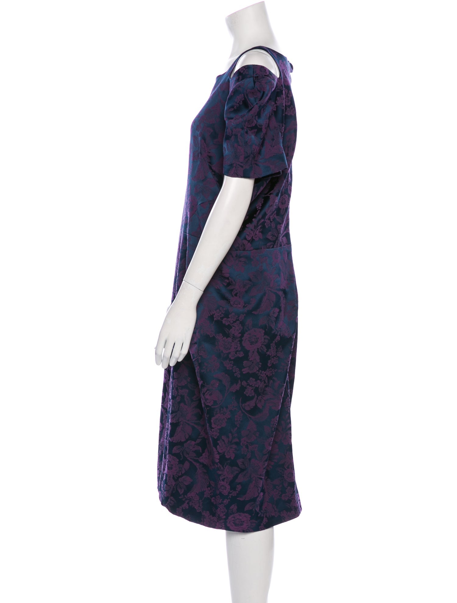 Zac Posen Floral Print Midi Length Dress