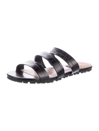 Zac Posen Embossed Leather Slides