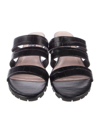 Zac Posen Embossed Leather Slides