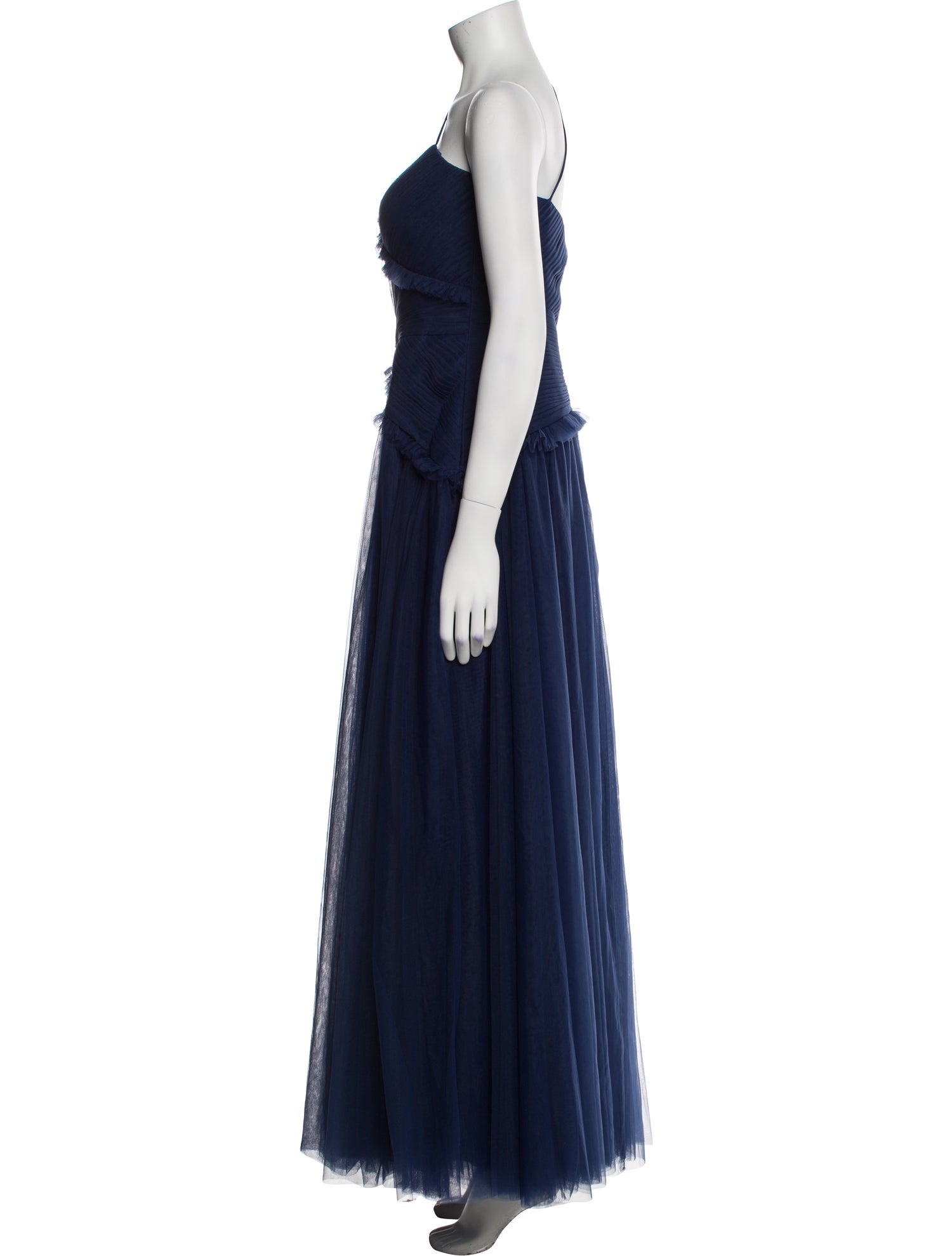 sachin and babi light blue dress Zac Posen Pleated Lace Gown